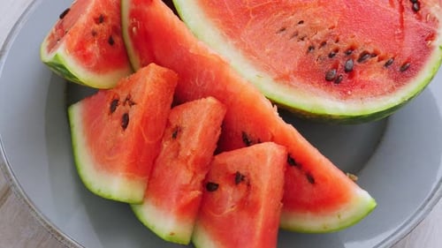 Ripe Red Watermelon on Plate