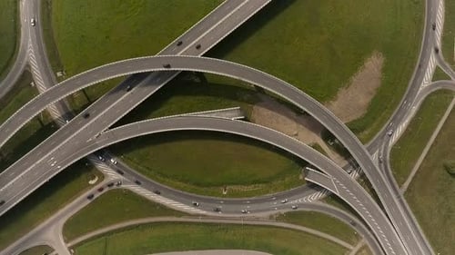 Highway Road Traffic From Above