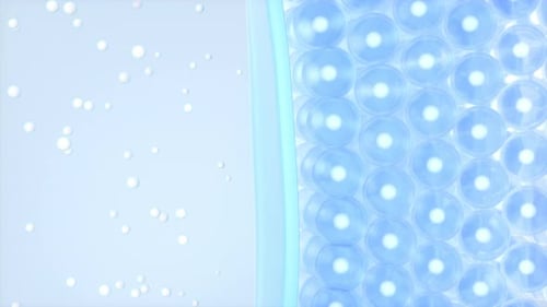 Microscopic Cells and Particles Flowing Through a Barrier