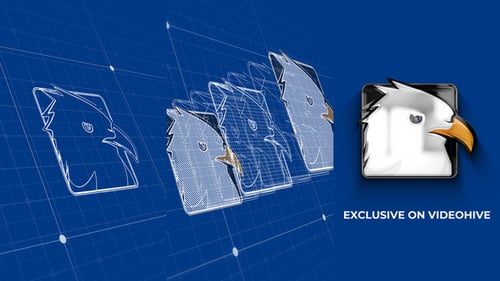 Modern Blueprint Grid Line Art Logo Reveal
