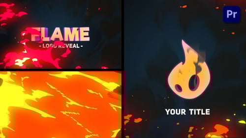 Colorful Fluid Fire Logo and Title Reveals