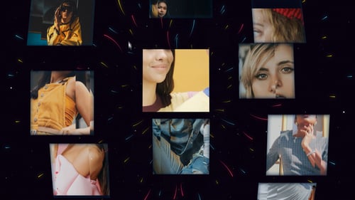 Dynamic Photo Grid Carousel Logo Reveal
