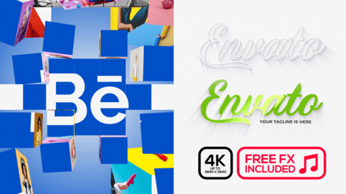 Dynamic Mosaic Cube Logo Intro Outro Reveal