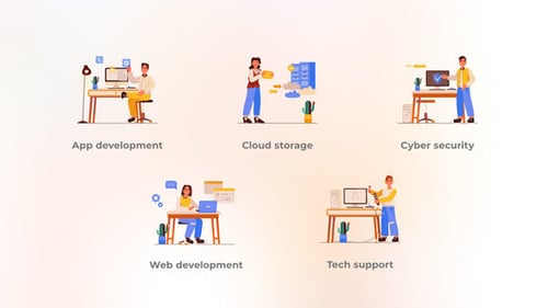 App Development - Cartoon People Concepts