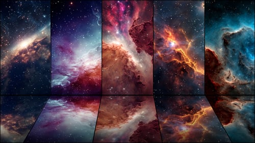 Dynamic Space Nebula and Stars Abstract Motion Background