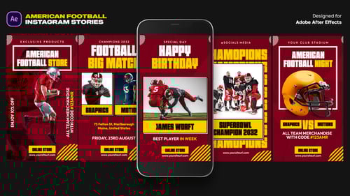 Dynamic American Football Instagram Stories