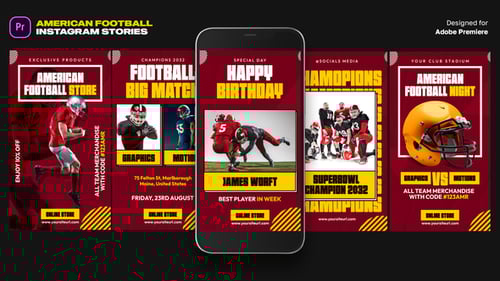 Historias de Instagram de fútbol americano | MOGRT