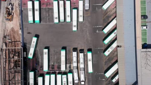 Municipal Bus terminal, Top down aerial view.