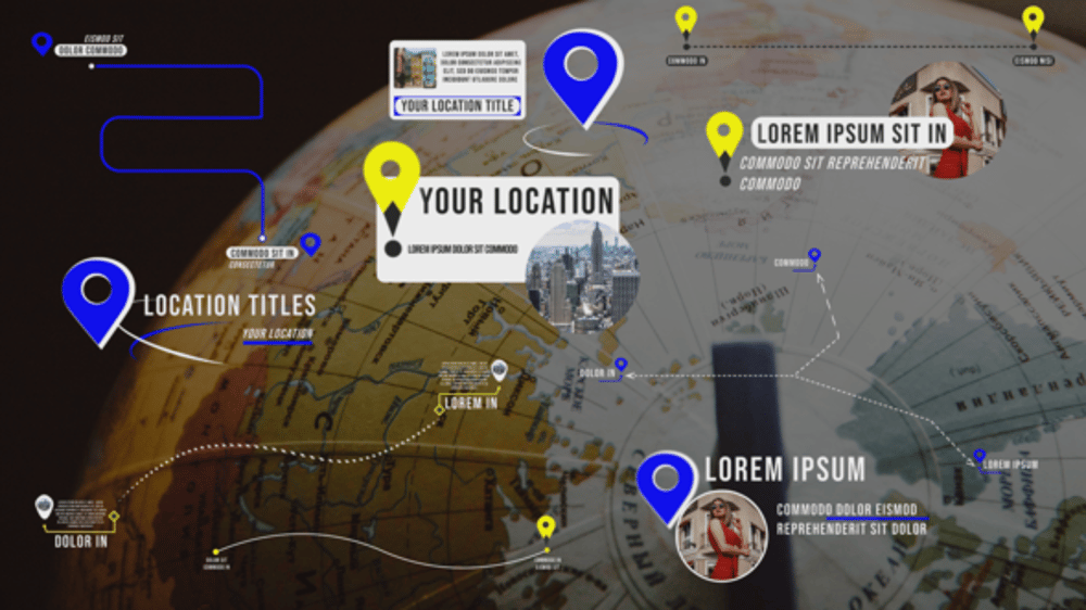 Animated Map Location Titles and Travel Routes, Titles ft. location ...