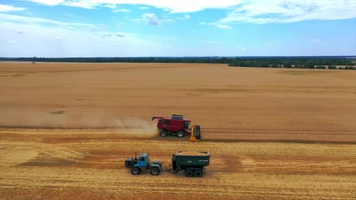 Agricultural machinery at seasonal works.