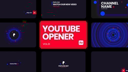 Dynamic YouTube Channel Graphics Kit with Modern Typography