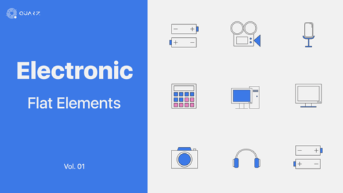 Animated Flat Design Electronic Device Icons Pack