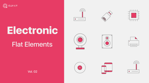 Animated Flat Design Electronic Icons Pack