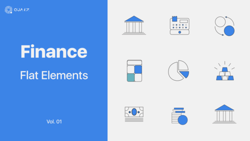 Animated Business and Finance Flat Icon Pack