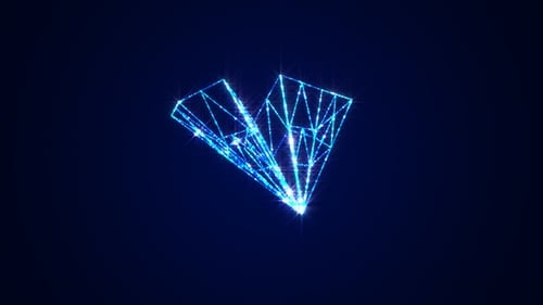 Holograma 3D de avión de papel