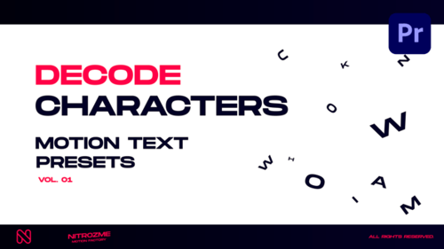 Characters Motion Text: Decode Vol. 01 for Premiere Pro
