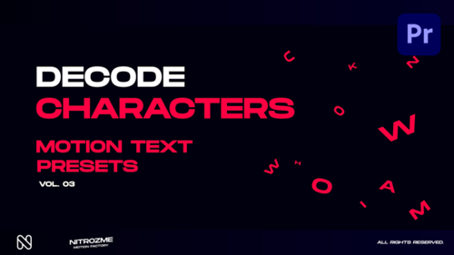 Characters Motion Text: Decode Vol. 03 for Premiere Pro