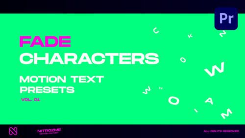 Characters Motion Text : Fade Vol. 01 pour Premiere Pro