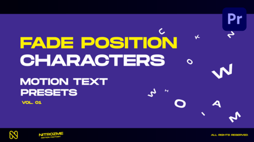Character Motion Text Presets: Dynamic Fade and Position Animations