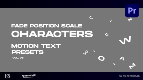 Dynamic Character Text Presets: Fade, Position, Scale Effects