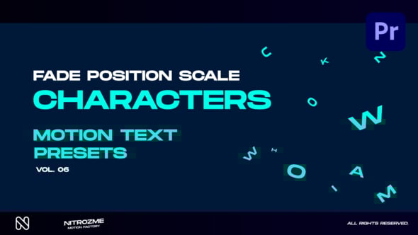 Characters Motion Text: Fade Position Scale Vol. 06 for Premiere Pro ...
