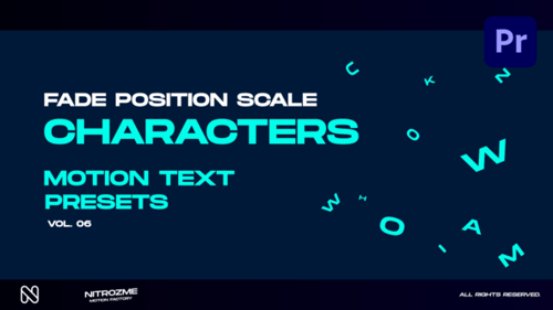 Character Motion Text Presets with Fade, Position, and Scale Effects