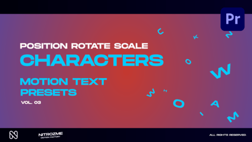 Animated Text Presets with Character Position, Rotate, and Scale Effects