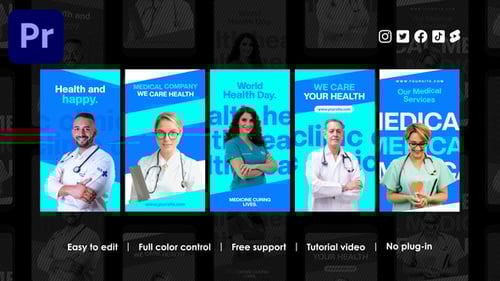 Modern Healthcare Instagram Reels with Dynamic Text and Photo Layouts