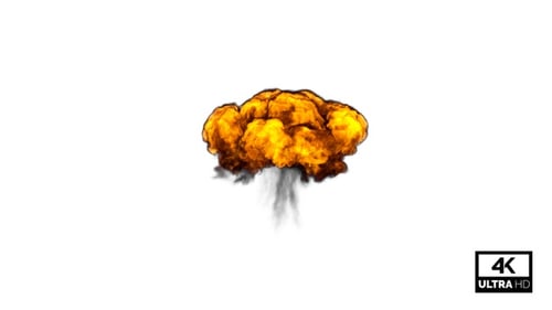 Dynamic Fiery Explosion Animation With Realistic Smoke