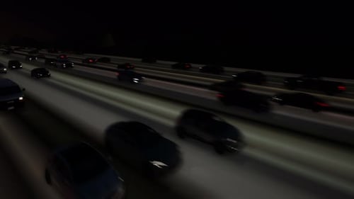 Noche de movimiento rápido de coches 3