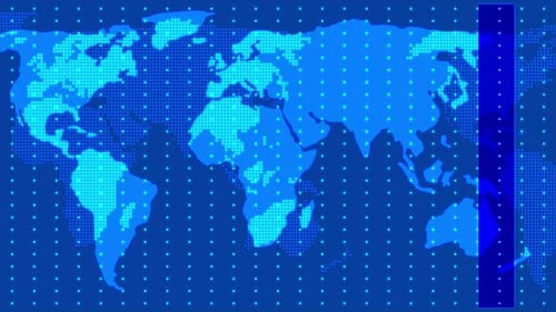 Digital World Map Scanning Bar Reveal Background