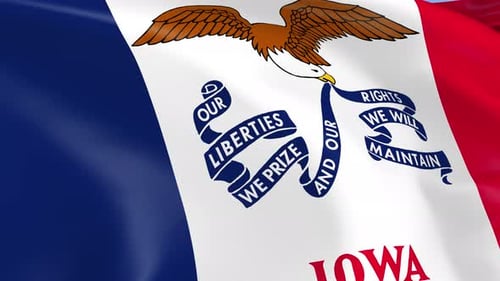 Realistic Iowa State Flag Waving Animation