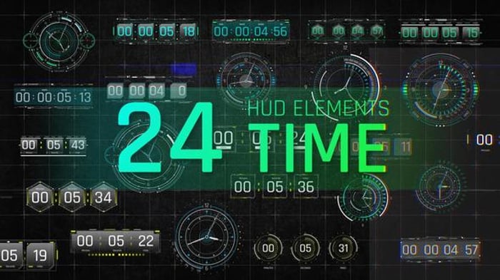 HUD Elements Time, Elements ft. digital countdown & time clock - Envato