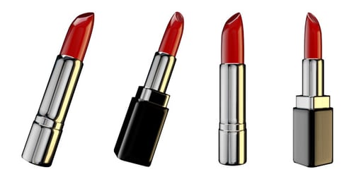 Animated Red Lipstick Extend and Retract with Different Casings