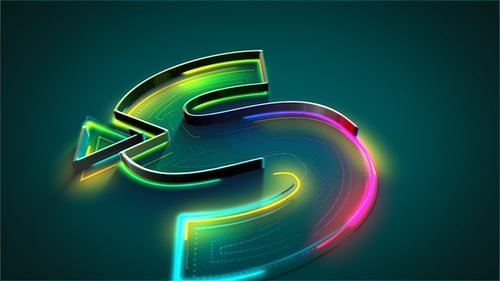 Glowing Neon Lines Logo Intro Reveal