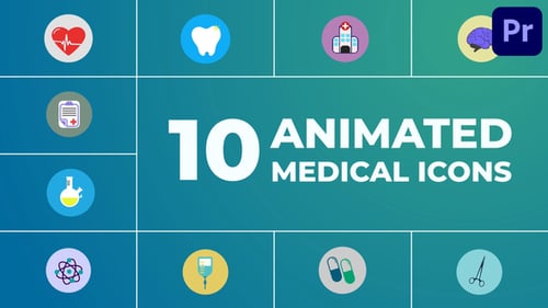 Flat Animated Medical Icons Pack for Healthcare Videos