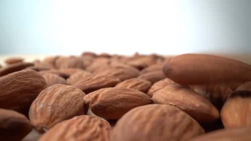 Almonds Piled Up Close Up Falling