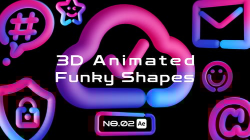 3D Animated Funky Shapes 02