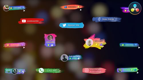 Brush Social Media Lower Thirds for DaVinci Resolve