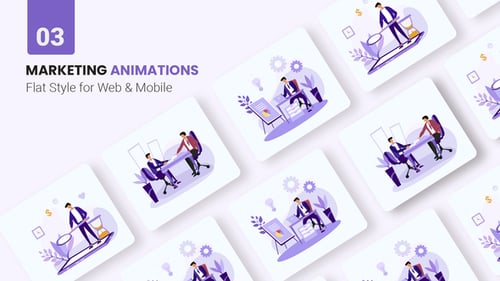 Modern Flat Design Marketing Animations for Business Explainer Videos