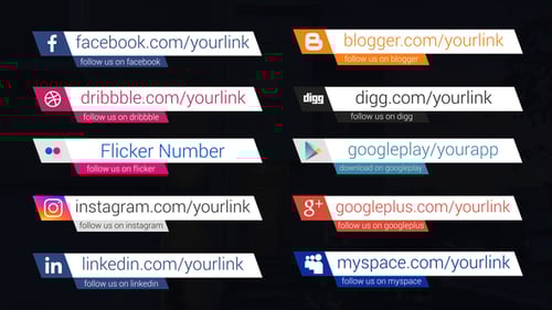 Clean Animated Social Media Lower Thirds