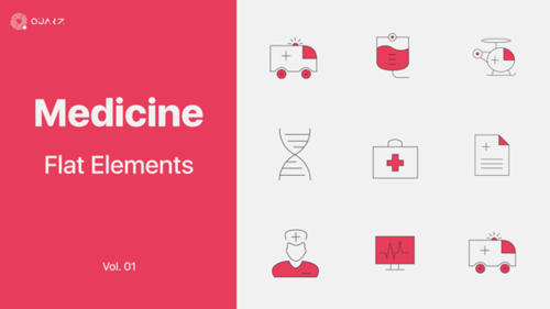 Animated Flat Design Medical Icons Pack for Healthcare Projects