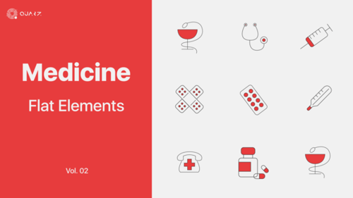 Medicine and Health Animated Flat Line Icons