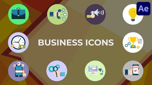 Animated Flat Business Icons Pack