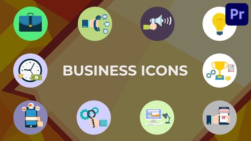 Flat Design Animated Business Icons Pack