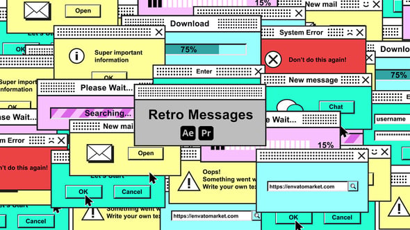 Retro Messages, Elements ft. 8bit & vintage - Envato