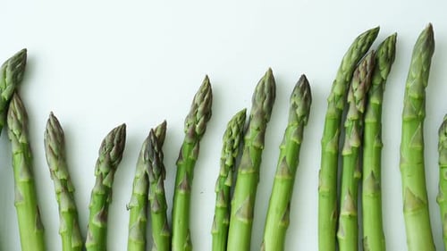 Frischer Spargel officinalis auf weißem Hintergrund