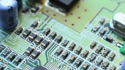 Detailed View of Modern Electronic Circuit Board