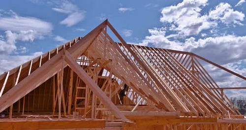 Framing Structure Wooden Frame Roof Trusses of New Houses