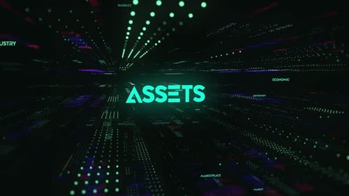 Futuristic Data Network with Assets Text Reveal